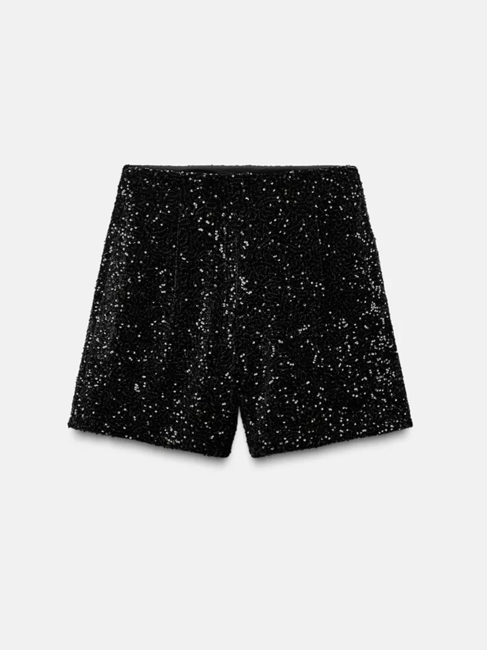 Zara Sequin High Waisted Shorts Black Size M